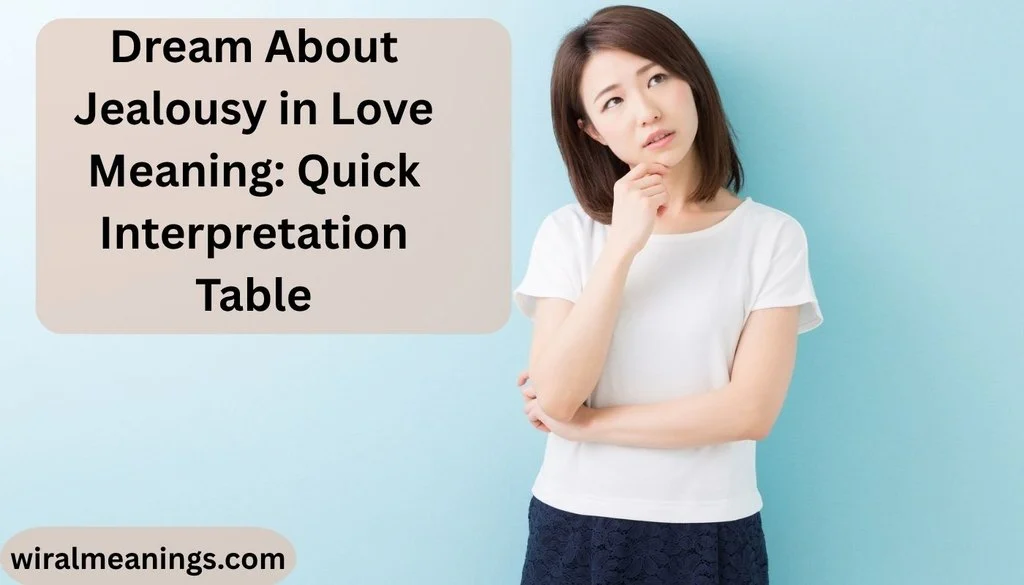 Dream About Jealousy in Love Meaning: Quick Interpretation Table