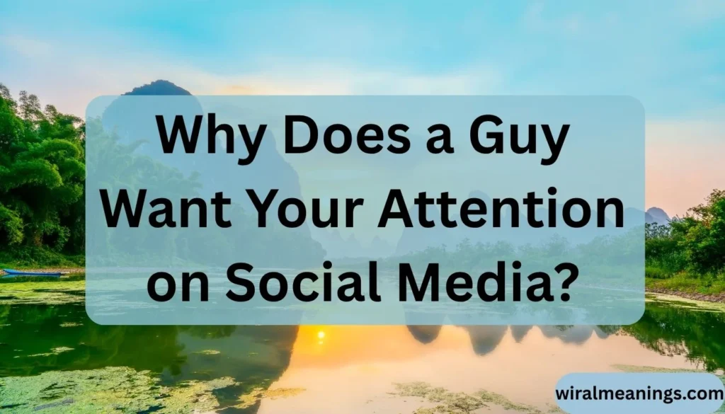 Why Does a Guy Want Your Attention on Social Media
