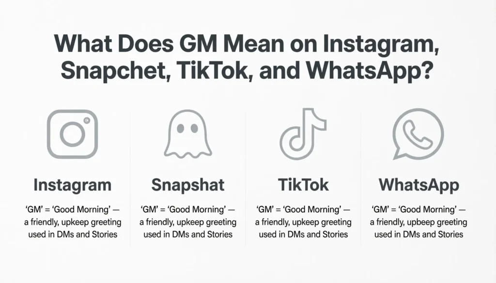 What Does GM Mean on Instagram, Snapchat, TikTok, and WhatsApp