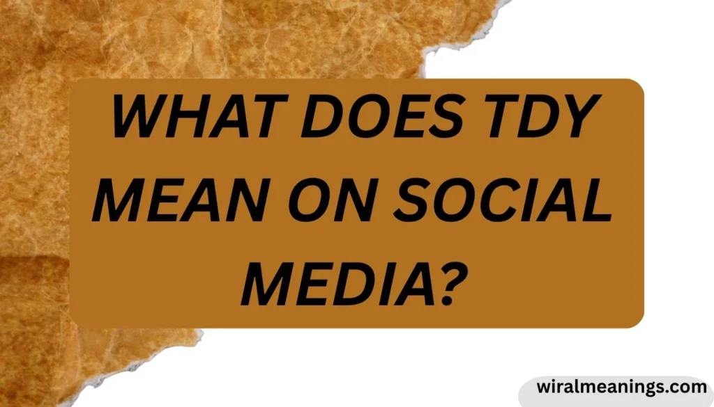 What Does TDY Mean on Social Media